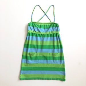 Lilly Pulitzer Strapless Dress Green Blue Small